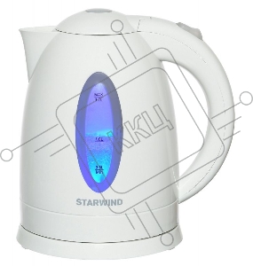Чайник электрический Starwind SKP2211 1.7л. 2200Вт белый (корпус: пластик)