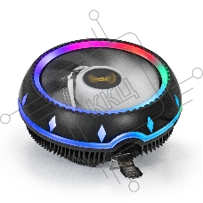 Кулер для процессора ExeGate Dark Magic EE126M-PWM.RGB черный, 120 мм, алюминий, 2000 об/мин, 24 дБ, 4 pin, 100 Вт, 65 мм