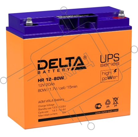 Аккумулятор Delta HR 12-80W (80 А\ч, 12В) свинцово- кислотный аккумулятор