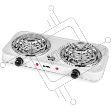 Электрическая плитка Centek CT-1509 (белая) 2конфорки ТЭН 140мм, 2000Вт, индикатор работы, усиленный корпус