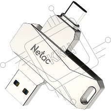 Флеш диск USB Drive Netac U782C dual USB3.0+TypeC 64GB, retail version