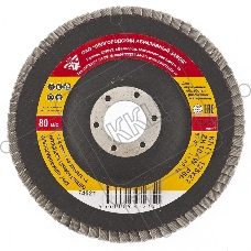 Круг лепестковый торцевой КЛТ-1, ZK10XW (цирконий), зерн. 25Н(P60), 125 х 22,2 мм, (БАЗ) Россия
