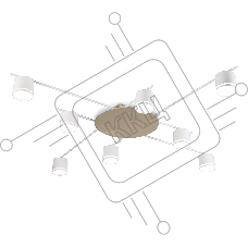 Потолочный светильник Ambrella light FL51759/8 WH/GD белый/золото GX53/8 max 12W 870*870*95