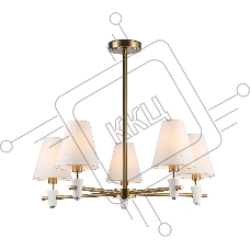 Люстра Ambrella light LH75044/5 BS/WH латунь/белый E14*5 max 40W D700*580