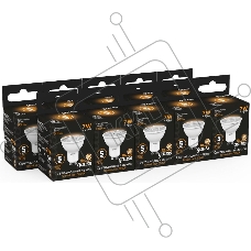 Лампа светодиодная Gauss Black 7Вт цок.:GU10 рефлек. 220B 3000K св.свеч.бел.теп. MR16 (упак.:10шт) (101506107)