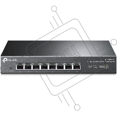 Коммутатор TP-Link 8-port Desktop 2.5G Unmanaged switch, 8 100/1G/2.5G RJ-45 ports, Fanless design, 12V/1.5A DC power supply.