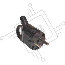 Вилка TDM SQ1806-0006 угловая с ушком с/з черная 16А 250В