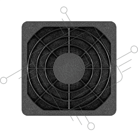 Решетка для вентилятора с фильтром 60х60 ExeGate EG-060PSFB (60x60 мм, пластиковая, квадратная, с пылевым фильтром, черная)