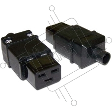 Вилка Lanmaster IEC 60320 C19 16A 250V разборная черная