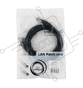 Патч-корд UTP Cablexpert PP12-1.5M/BK кат.5e, 1.5м, литой, многожильный (чёрный)