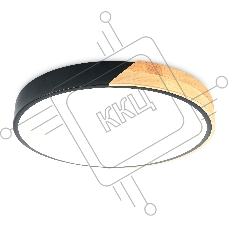 Потолочный светодиодный светильник Ambrella light FZ1305 BK/LW черный/светлое дерево 36W 5000K D400*50 (без ПДУ)