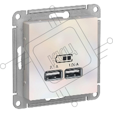 Механизм розетки USB AtlasDesign 5В 1порт х 2.1А 2порта х 1.05А жемчуг SchE ATN000433