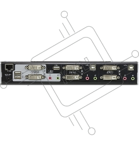 Переключатель, электрон., KVM+Audio+USB 2.0,  1 user USB+2xDVI =)  2 cpu USB+4xDVI, со шнурами USB/DVI Dual Link 2х1.8м.+DVI Dual Link 2х1.8м., 2560x1600, настол., исп.спец.шнуры, без OSD, некаскад, 2-PORT USB 2.0 DVI DUAL VIEW KVMP SWITCH