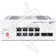 Коммутатор Unmanaged Industrial Switch 8x1000Base-T PoE, 2x1000Base-X SFP, PoE Budget 185W, Surge 4KV, -40 to 75°C