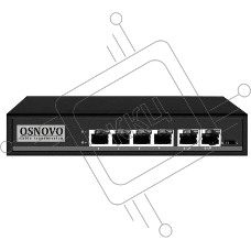 Коммутатор Osnovo SW-20600/A(80W) 6x100Mb 4PoE+ 80W неуправляемый
