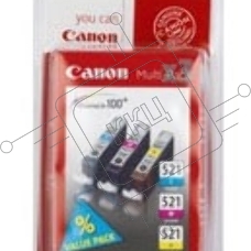 Картридж струйный Canon CLI-521 (2934B010) голубой/пурпурный/желтый набор карт. для Canon Pixma MP540/620/630/980