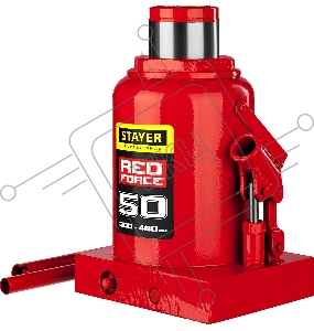 Домкрат STAYER 43160-50_z01  гидравлический бутылочный red force 50т 300-480мм