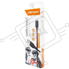 Кабель GoPower GP01L USB (m)-Lightning (m) 1.0м 2.4A ПВХ черный (1/800)