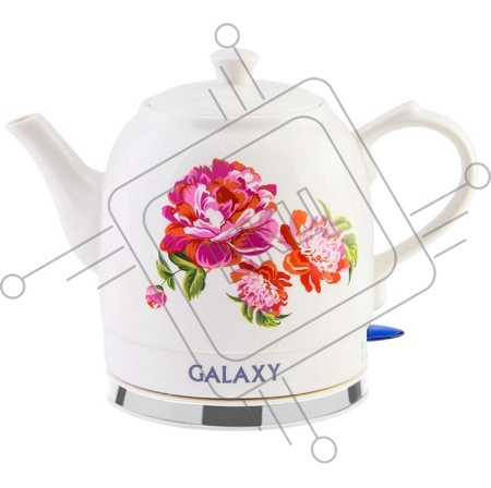 Чайник электрический GALAXY LINE GL 0503, белый, керамический корпус, 1400 Вт, 1,4 л, индикатор работы, указатель максимального уровня воды