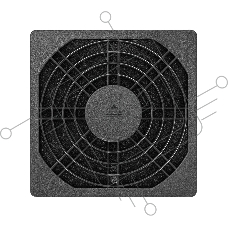 Решетка для вентилятора с фильтром 80х80 ExeGate EG-080PSFB (80x80 мм, пластиковая, квадратная, с пылевым фильтром, черная)