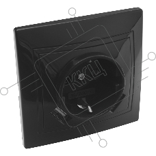 Розетка 2П+З с защ. шт. 16А 250В + USB порт Tape-A 2,1А 5В IP20, черная 