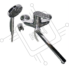 Смеситель в ванную BRIMIX 3370 с дивектором на корпусе шаровый ручка с черной мозаикой (шаровый, ручка с черной мозаикой, картридж d=40мм, гусак 30см, аэратор для экономии воды, гайки крепления и эксцентрики из нержавеющей стали, чашки Люкс, большая душев