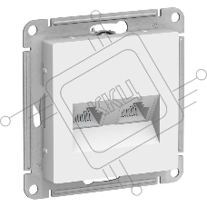 Розетка двойная компьютерная RJ45+RJ45, кат.5E, механизм, БЕЛЫЙ