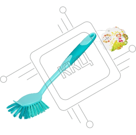 Щетка для посуды квадратная 68х37х275 мм, двухкомпонентная рукоятка// Elfe
