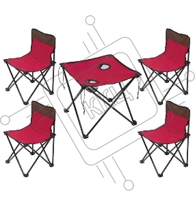 Набор складной (стол и четыре стула) в чехле TD-10 (темно-вишневый)
