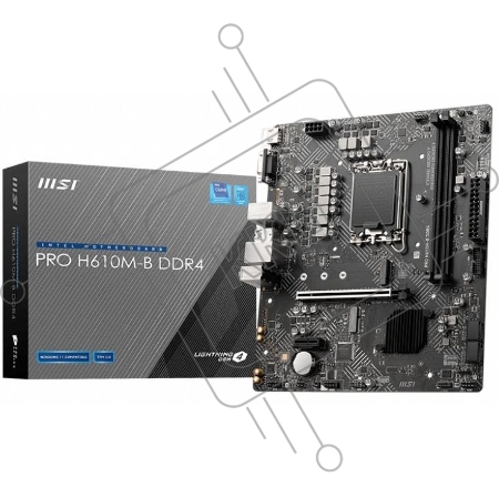 Материнская плата MSI PRO H610M-B DDR4 / Intel H610 LGA1700 2xDDR4-3200 1xPCIex16 4xSATA 1xM.2 HDMI VGA / mATX