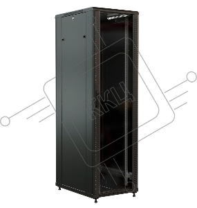Шкаф серверный WRline (WR-TT-2268-AS-RAL9004) напольный 22U 600x800мм пер.дв.стекл задн.дв.стал.лист 2 бок.пан. 800кг черный 710мм 1166мм IP20 сталь