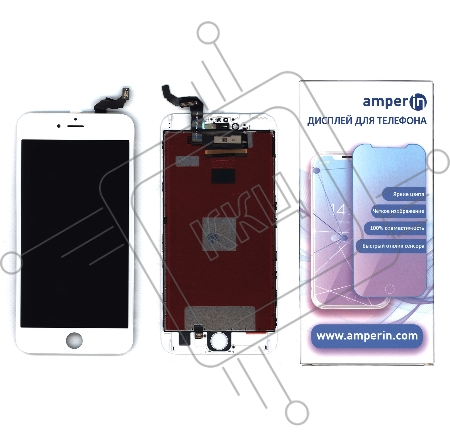 Дисплей Amperin для Apple iPhone 6S Plus в сборе с тачскрином (IPS), белый