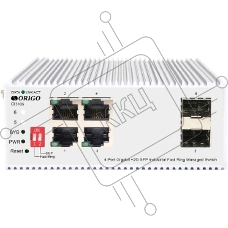 Коммутатор  Managed L2 Industrial Fast Ring Switch 4x1000Base-T, 2x1000Base-X SFP, Surge 4KV, -40 to 75°C
