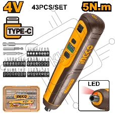 Аккумуляторная отвертка 4В, 5Hm, 1/4, SUPER NGCO CSDLI04062