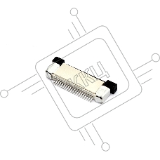 Разъем FPC  Half Coverage Top Contact 0.5K-BS-20PWB 20 pin высота 2мм шаг 0,5мм