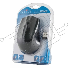 Мышь беспроводная Oklick 485MW черный, 1200 dpi, радиоканал, USB, кнопки - 3