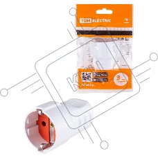 Кабельная розетка рифленая 2П+З 16А 250B белая TDM