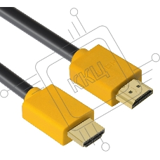 Кабель Greenconnect 1.5m HDMI версия 2.0, HDR 4:2:2, Ultra HD, 4K 60 fps 60Hz/5K*30Hz, 3D, AUDIO, 18.0 Гбит/с, 28/28 AWG, OD7.3mm, тройной экран, черный, желтые коннекторы