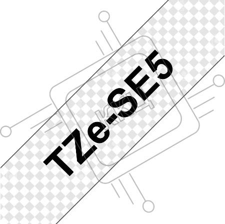 Лента для печати наклеек Brother TZESE5, черным на белом фоне, ширина: 24 мм., длина 8м