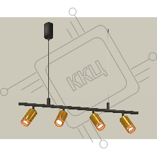 Светильник Ambrella light XB9002350/4 SBK/PYG/CF черный песок/золото желтое полированное/кофе MR16 GU5.3 (С9002, С6327, N6154)