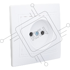Розетка 2П скрытой установки 16А 250В IP20, белая (керамика) 
