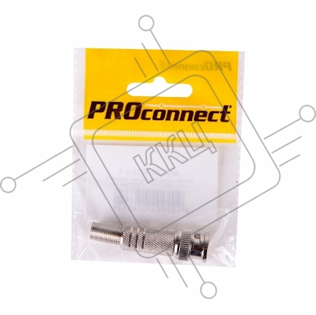 Разъем высокочастотный на кабель, штекер BNC под винт с пружиной, металл, (1шт.) (пакет)  PROconnect