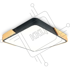 Потолочный светодиодный светильник Ambrella light FZ1317 BK/LW черный/светлое дерево 45W 5000K 500*500*50 (без ПДУ)