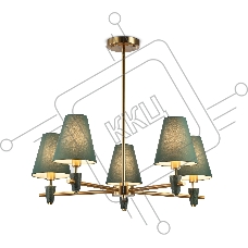 Люстра Ambrella light LH75051/5 BS/GN латунь/зеленый E14*5 max 40W D700*580