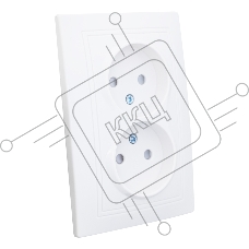 Розетка 2П двойная с защ. шт. скрытой установки 16А 250В IP20, белая (керамика) 