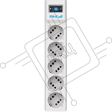 Сетевой фильтр ZIS PILOT Surge protector Pilot SG5 5 outlets (GP), 10A / 2.2kVt, automatic circuit-breaker, 7 m