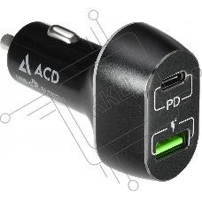 Автомобильное ЗУ ACD ACD-С632P-V1B 63Вт, 2xUSB 1PD+1QC, 3.6~20В/3А RTL