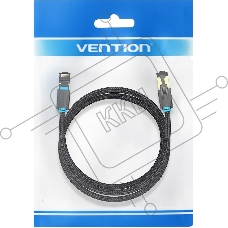 Патч-корд Vention прямой SFTP cat.8 RJ45 - 2м. Черный Тканевая оплетка