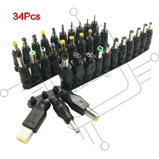 Набор из 34-х разъемов переходников для зарядки ноутбуков (34pcs/Set 5.5x2.1mm Multi-type Male Jack)