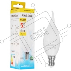Светодиодная (LED) свеча Smartbuy SBL-C37Tip-05-30K-E14 на ветру матовая 05W/3000/E14